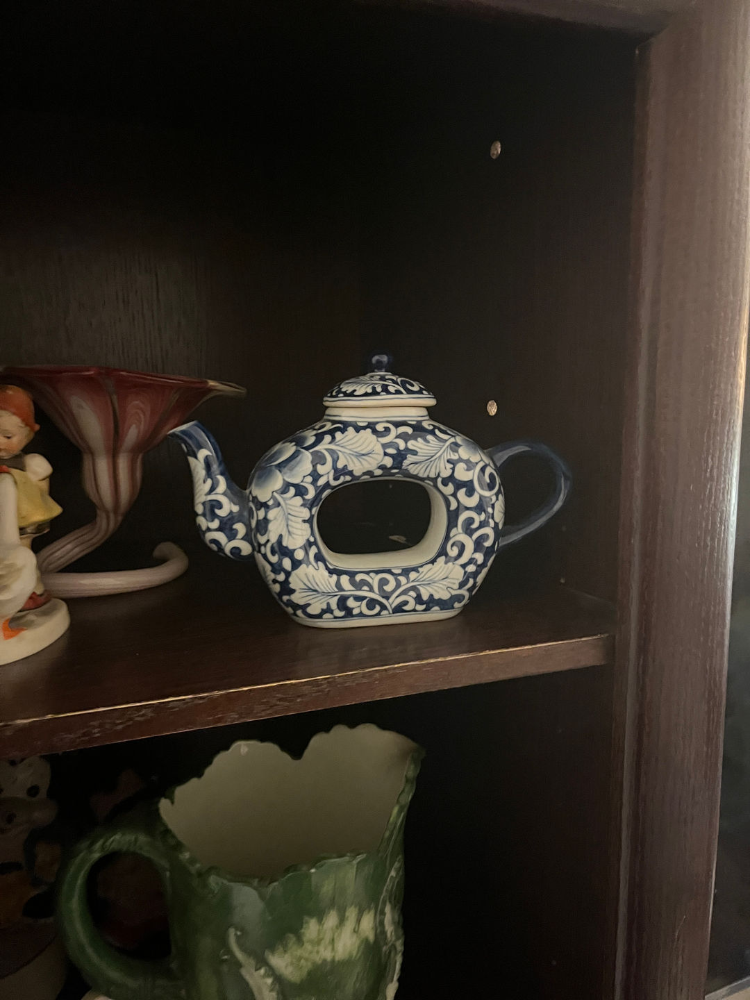 Blue and White Ceramic Ring Teapot