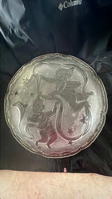 Decorative Glass Plate with Cherub Design - Image 2