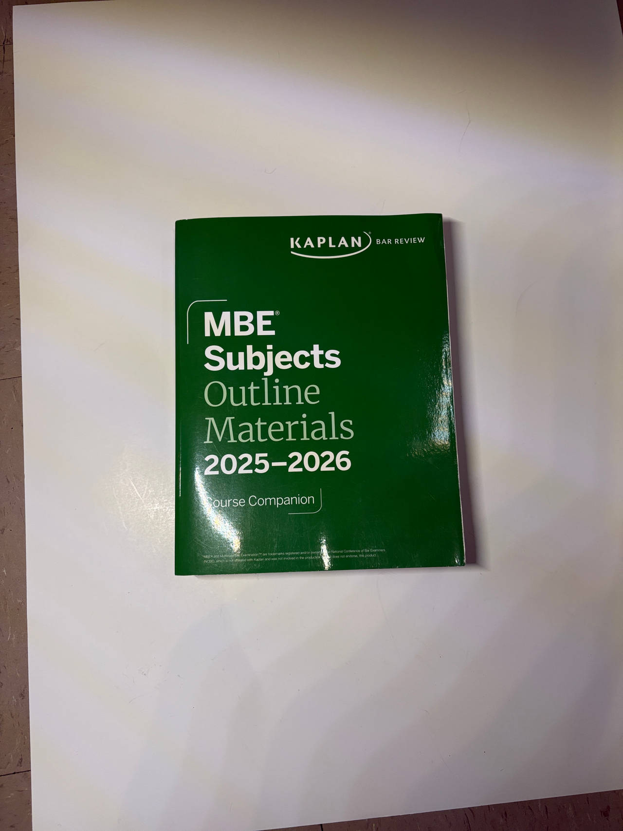 Kaplan Bar Review MBE Subjects Outline Materials 2025-2026 Course Companion