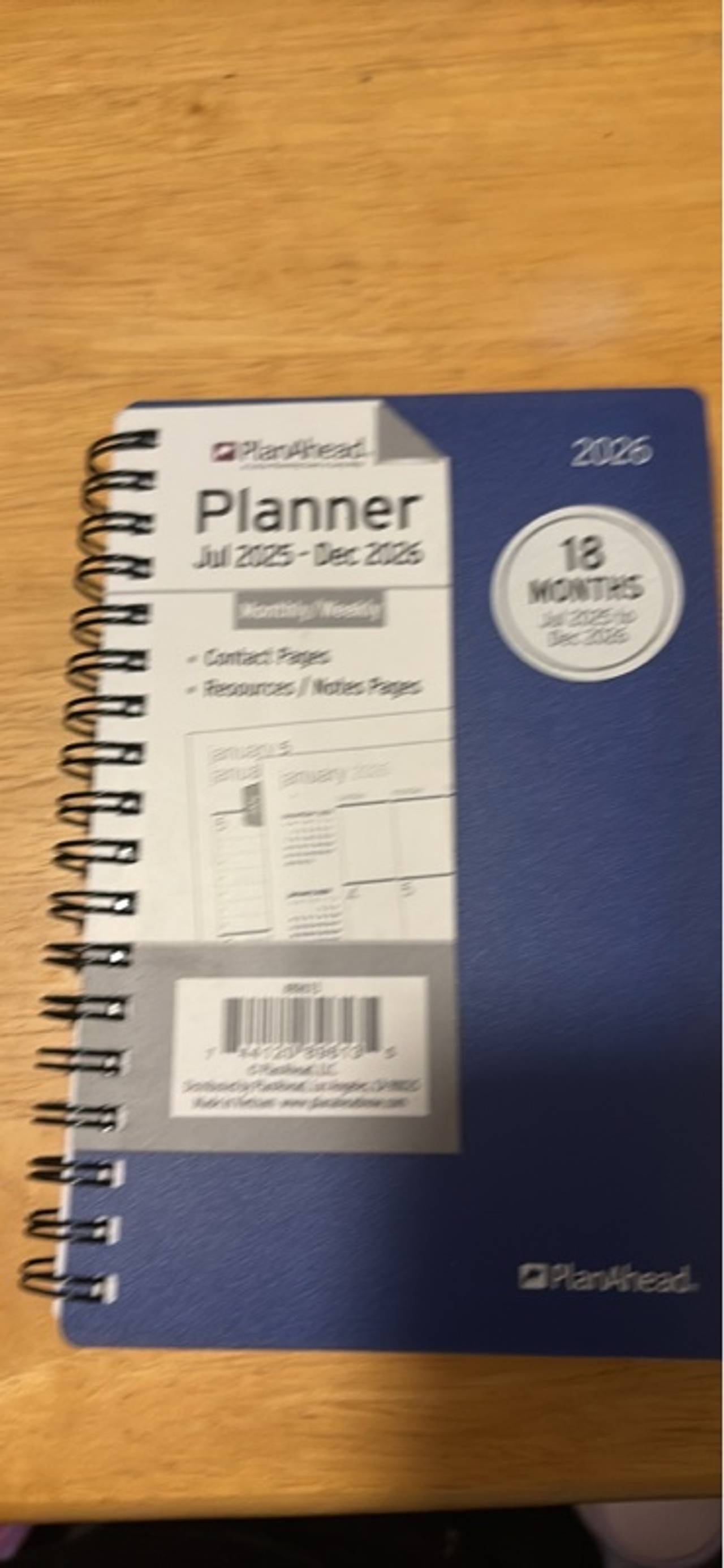 PlanAhead Academic Weekly & Monthly Planner Small 6.3" x 4.3"