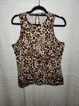 Express Leopard Print High Neck Tank Top sz L - Image 3