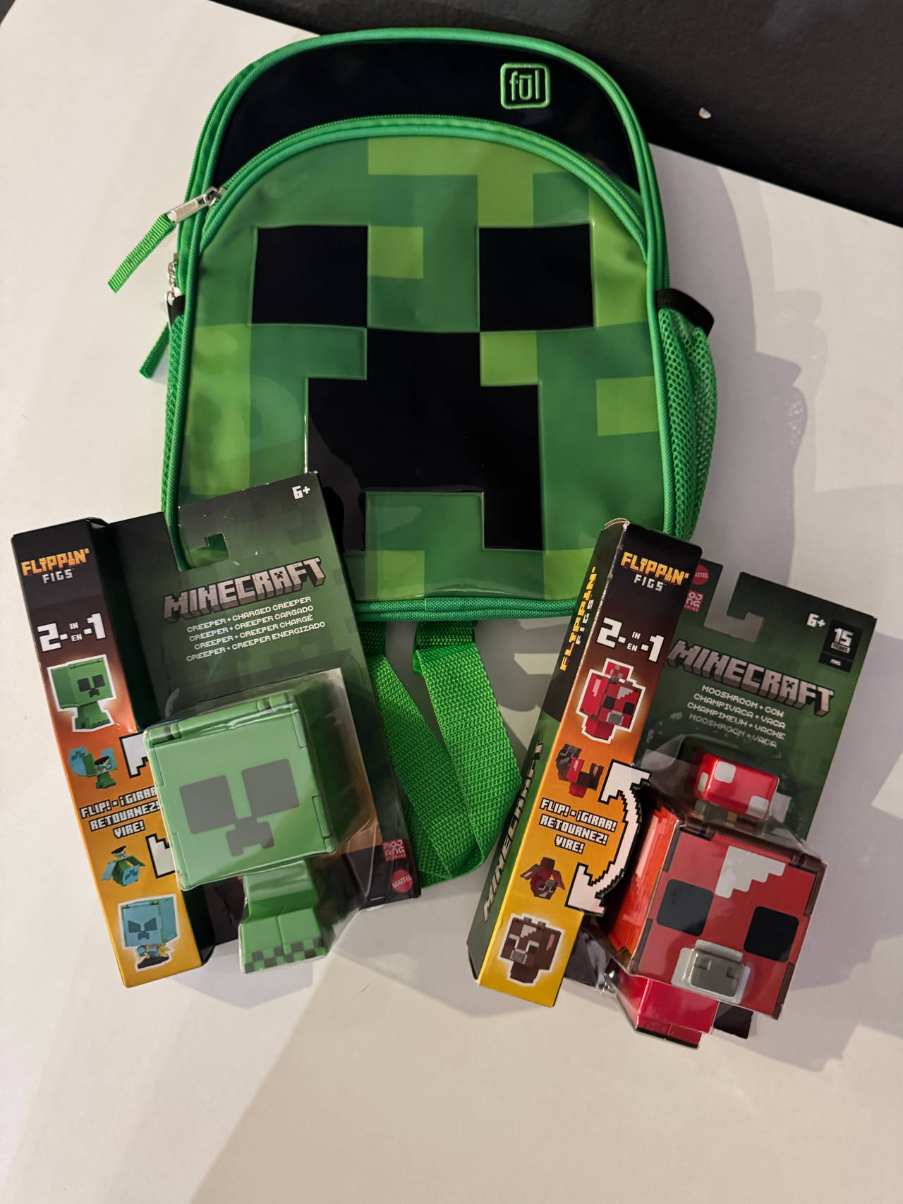 Fūl Minecraft Creeper Backpack with Flippin' Figs Bundle