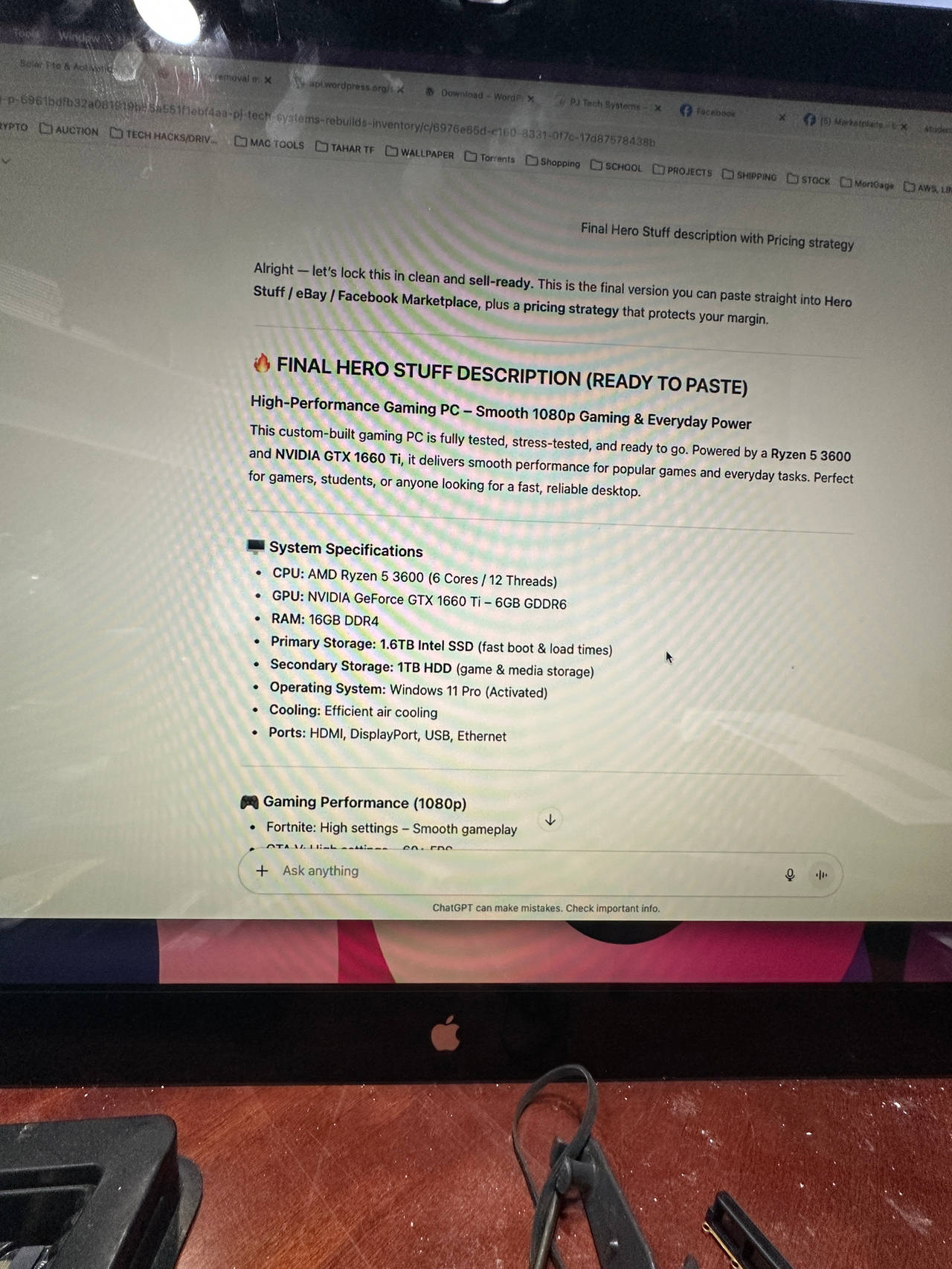 Custom Gaming PC Ryzen 5 3600 GTX 1660 Ti 16GB RAM