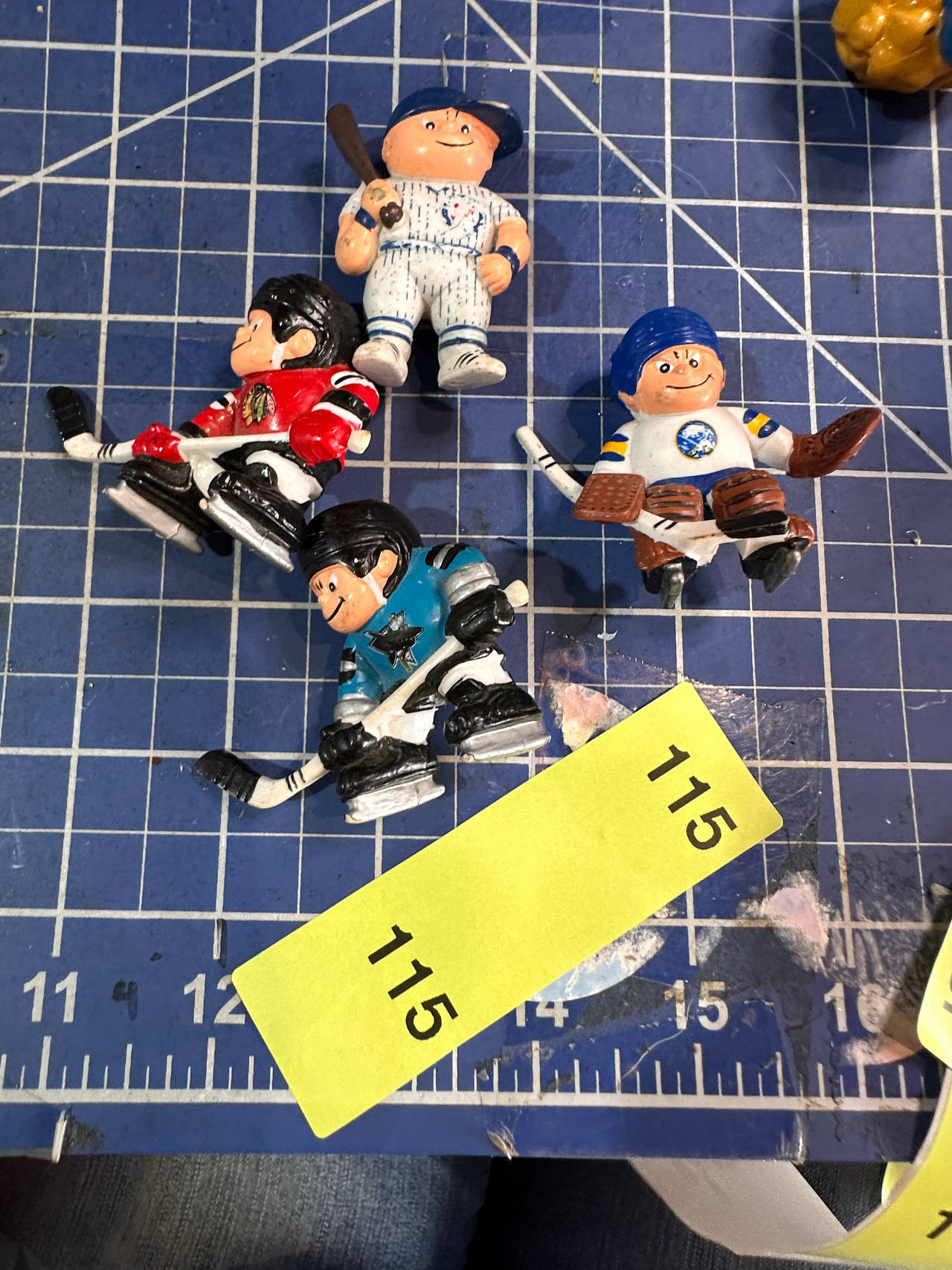 LIL SPORTS BRATS vtg pvc figure bundle Hockey Baseball players 4 pcs. 115