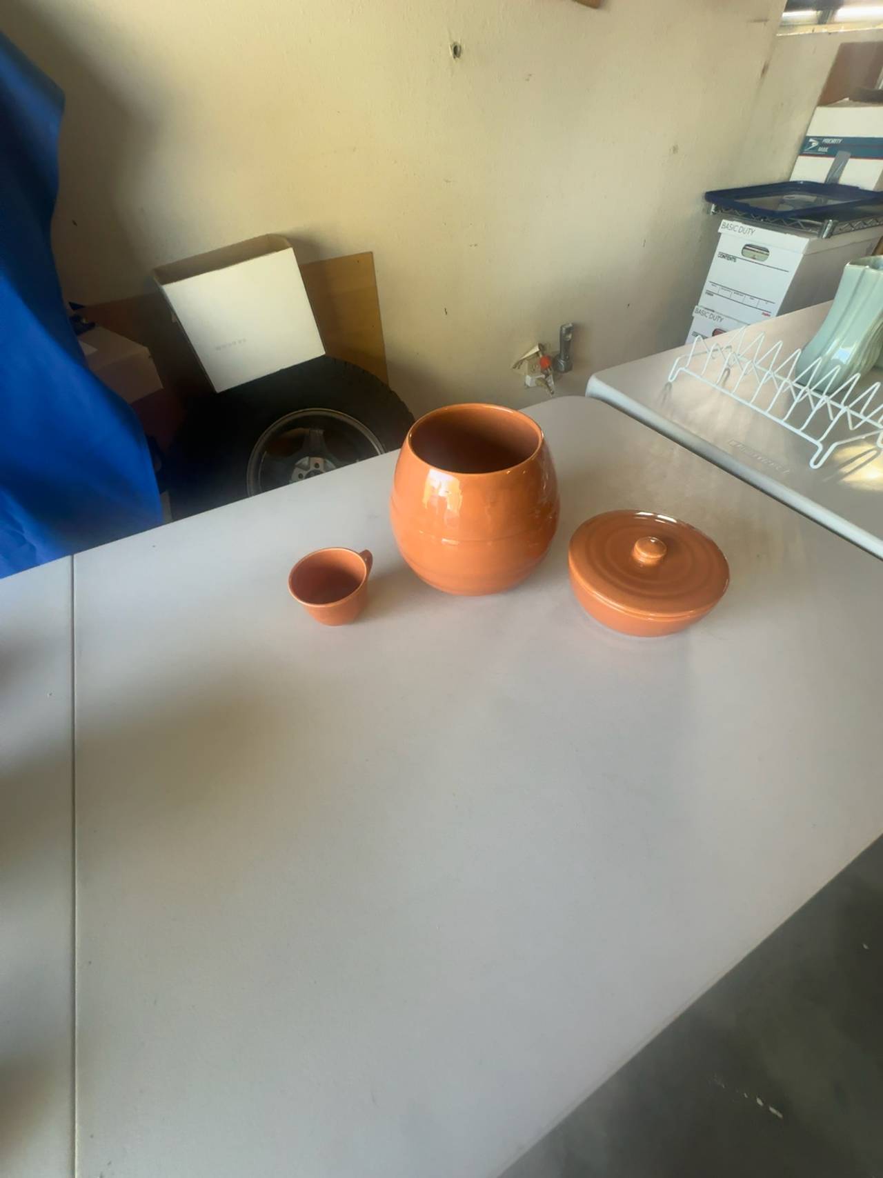 Bauer Vintage Jar Vase Orange Brown 8-inch