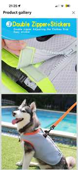 Dog Cooling Vest Harness Cooler Jacket With Adjustable Zipper For Dog XXL - Image 3