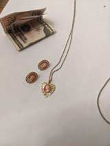 Vintage Style Cameo Necklace and Earring Set - Image 2