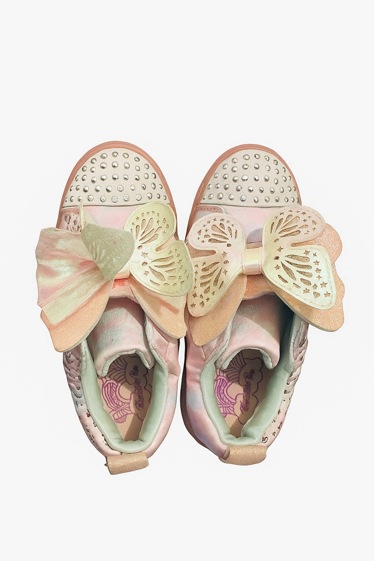 Girls' Pink Butterfly Bow Sneakers