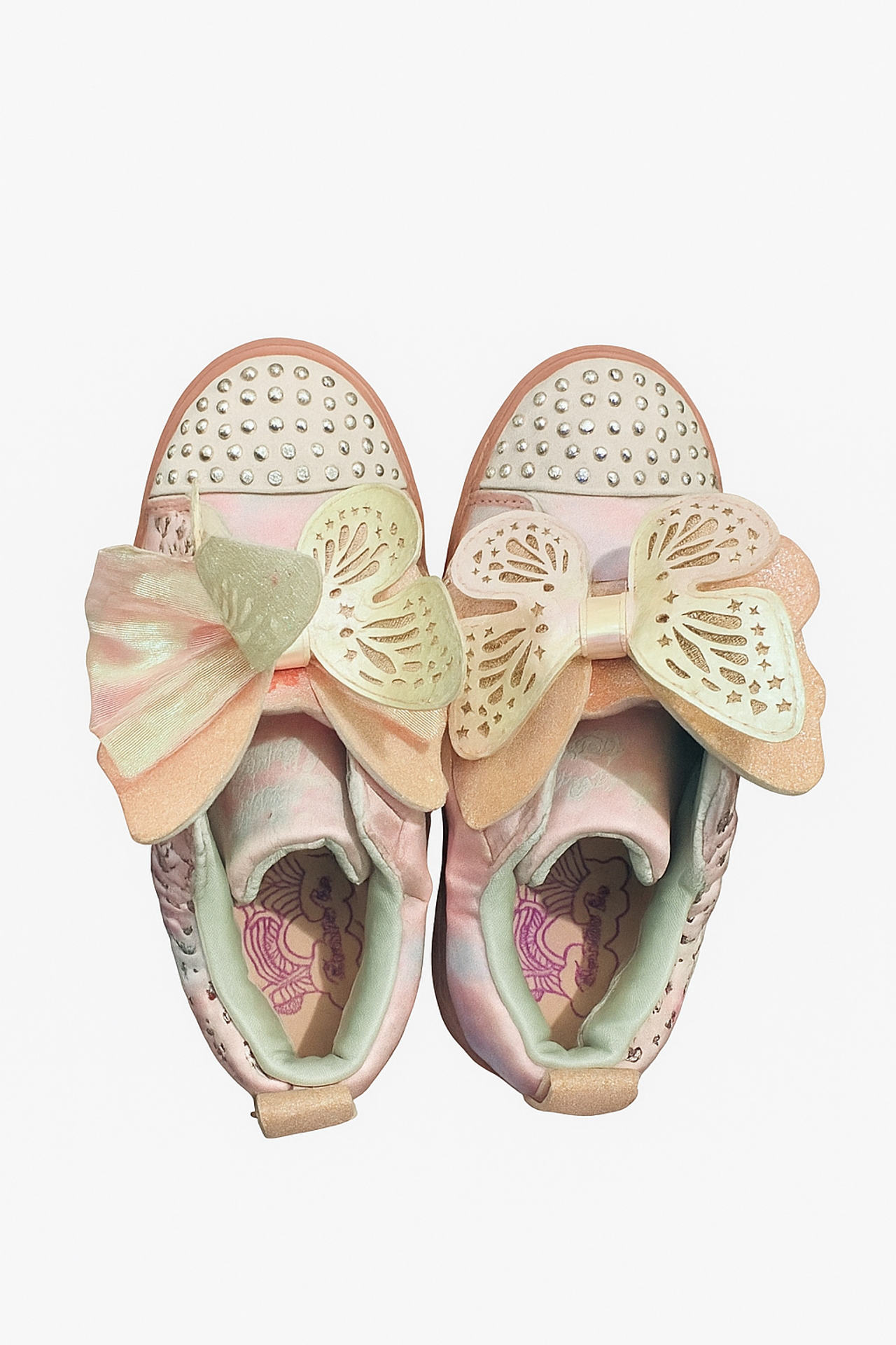 Girls' Pink Butterfly Bow Sneakers