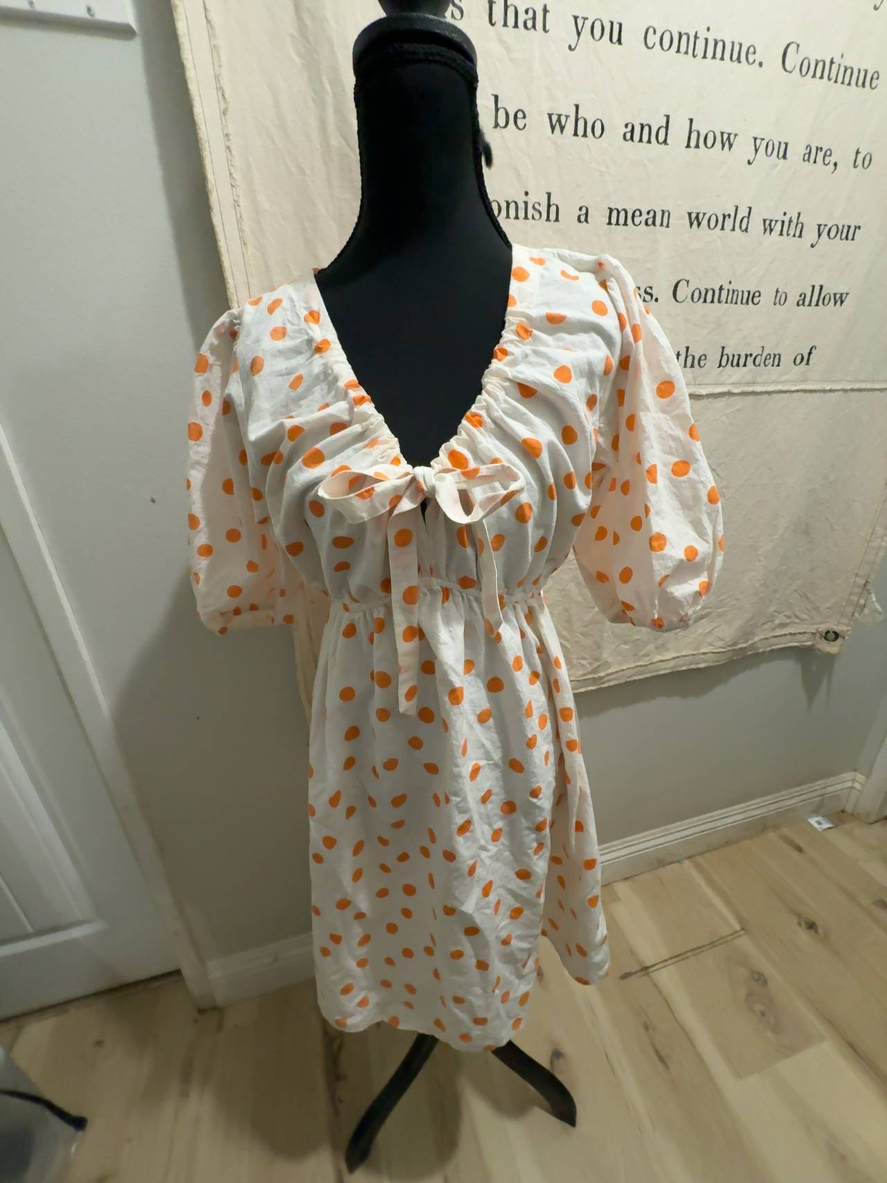 Sim & Sam Polka Dot Empire Waist Dress
