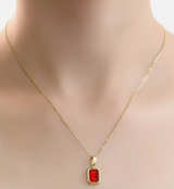 LOURNY Necklace for Women Dainty Baguette Necklace Birthstone Necklace Stainless - Image 2