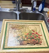 Vintage Framed Floral Still Life Print - Image 1