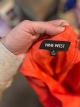 Nine West Coral Orange Belted Fit & Flare Dress - Image 2