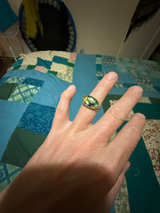 Green Gemstone Silver Ring - Image 1