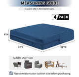 6-Pack PureFit Waterproof Outdoor Cushion Covers, 24x22 inch, Navy - Image 3