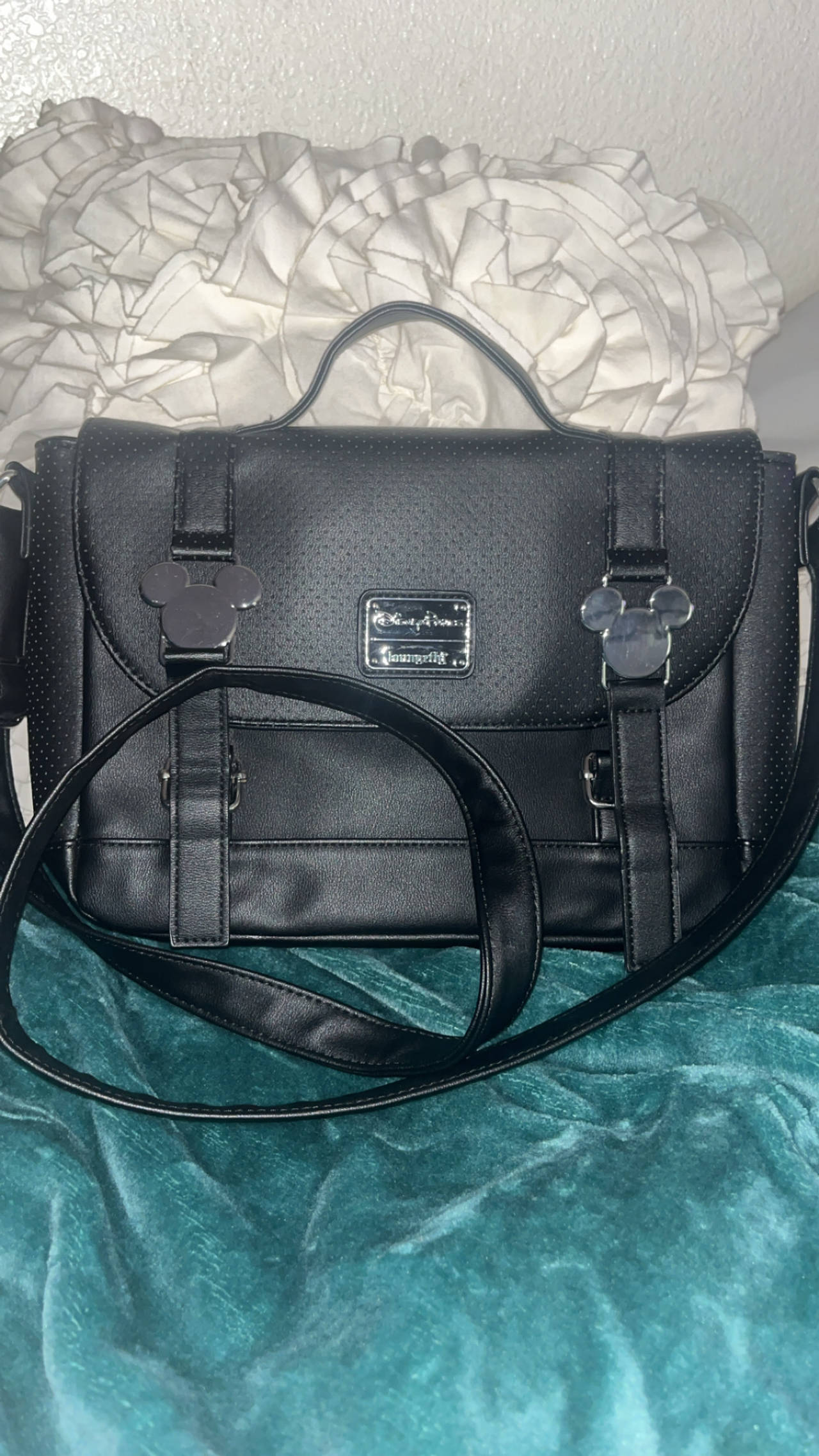 Loungefly Disney Mickey Mouse Perforated Satchel Bag