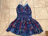 Boho Bebe Multicolor Sleeveless Dress with Smocked Waist Size L - Image 1