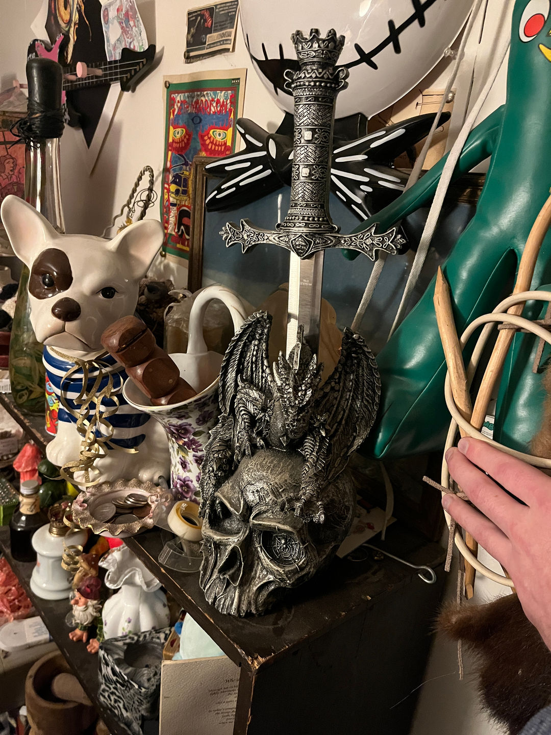 Dragon and Skull Decorative Sword with Stand