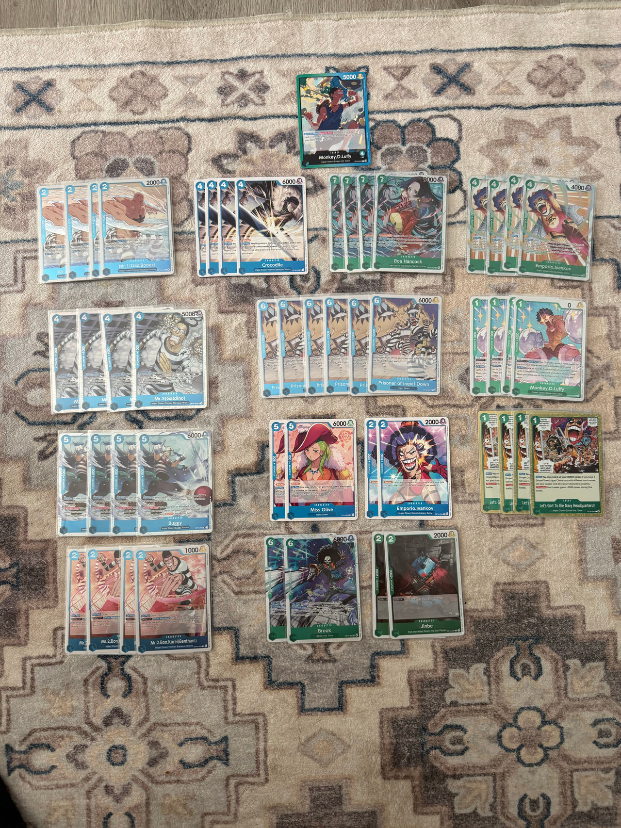 One Piece TCG OP16 Blue Green Monkey D. Luffy Deck Ready to Play 50 Cards
