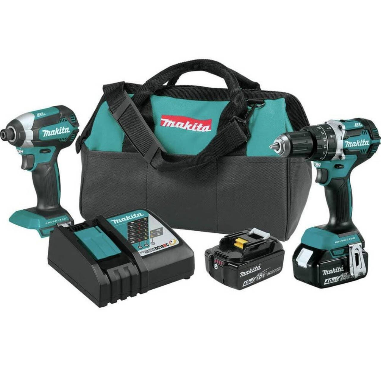 Makita xt269m Brushless Cordless 2-Pc. Combo Kit with battery and charger.