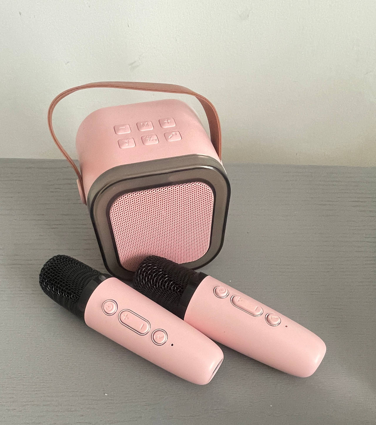 Mini Bluetooth Karaoke Machine with 2 Wireless Microphones