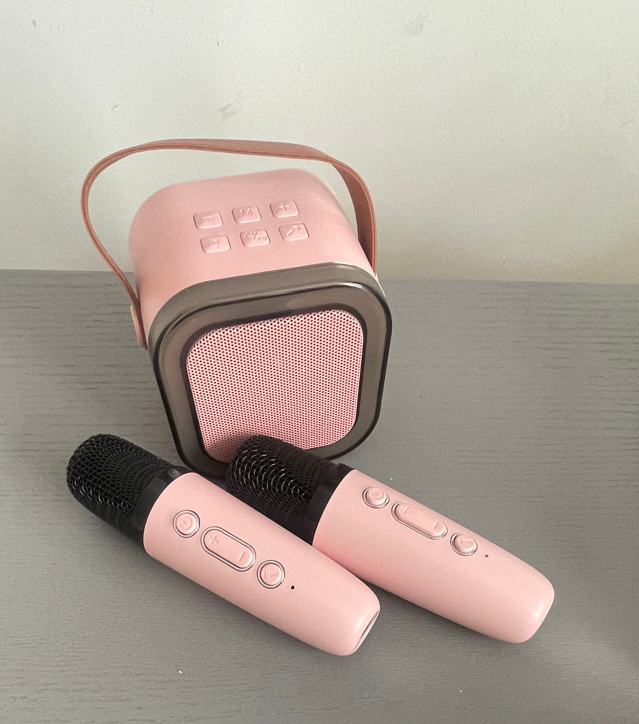 Mini Bluetooth Karaoke Machine with 2 Wireless Microphones