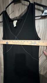J. Jill Black Sleeveless V-Neck Midi Dress with Contrast Stitching XS Petite - Image 5