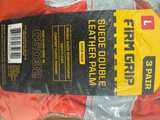 New Firm Grip Suede Double Leather Palm Work Gloves 3-Pair - Image 2