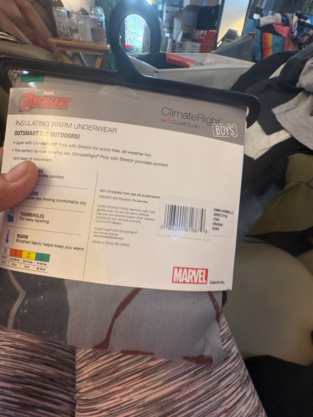 Marvel Avengers ClimateRight Insulating Warm Underwear for Boys