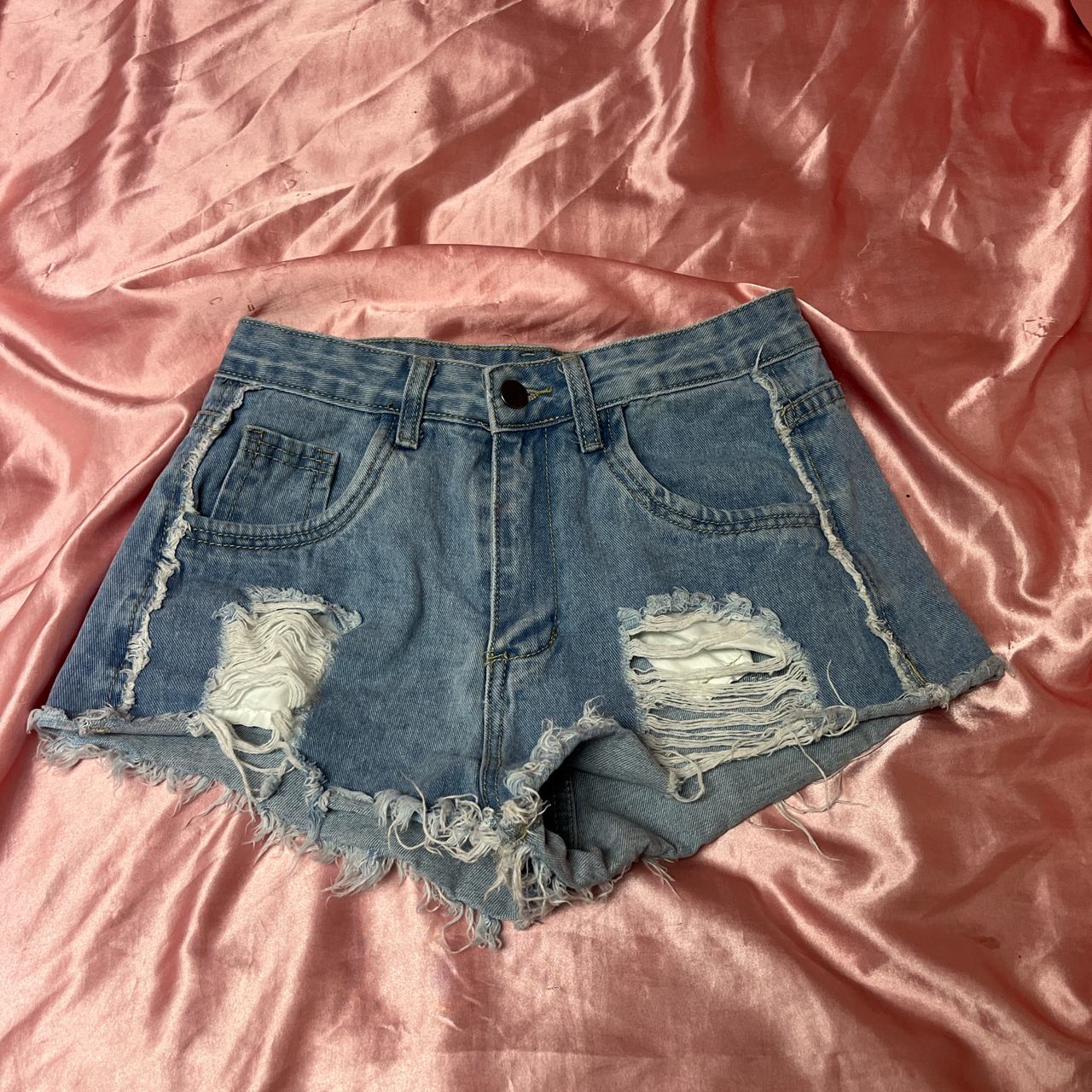Distressed Denim Shorts