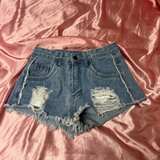 Distressed Denim Shorts - Image 1