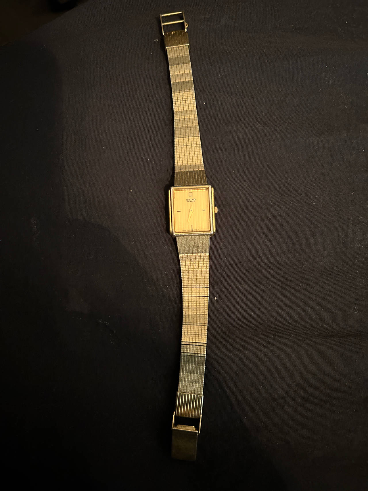 Seiko Vintage Gold Tone Quartz Tank Watch