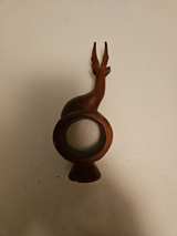 Hand-Carved Wooden Antelope Napkin Ring - Image 1