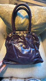 Leather Petale Dome Bag Dark Plum - Image 3