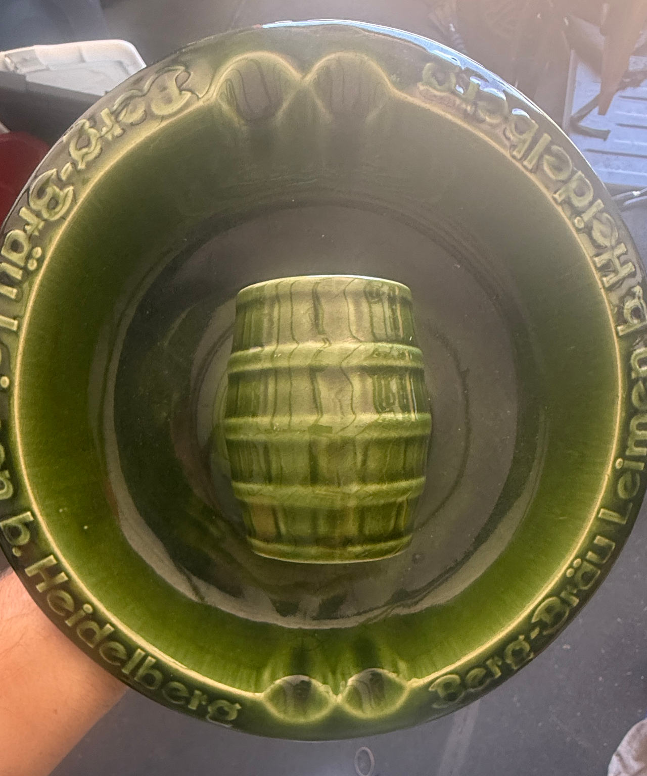Berg-Bräu Heidelberg Ceramic Barrel Ashtray