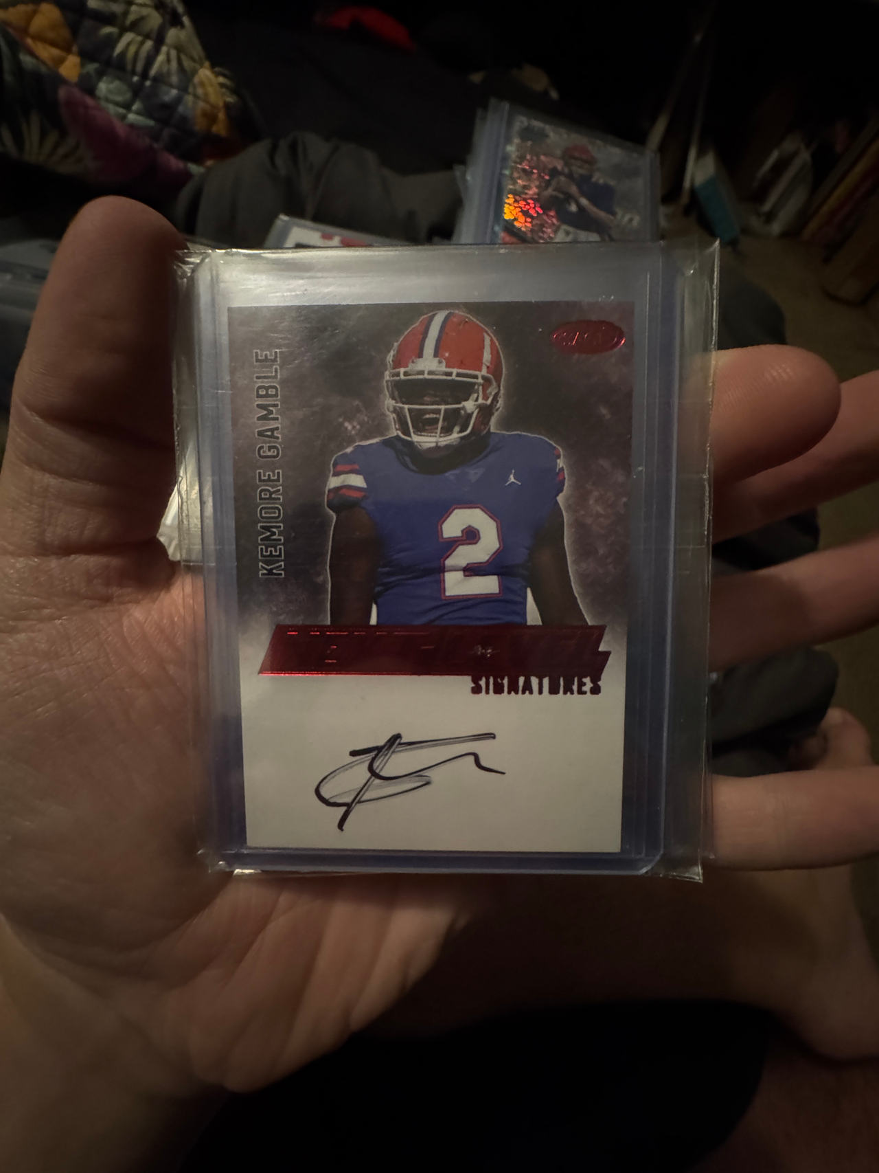 Kenmore Gamble Autographed Football Card