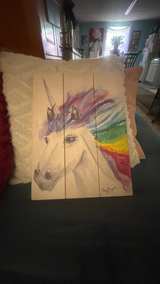 Cheryl Bogata Rainbow Unicorn Wood Slat Wall Art - Image 3