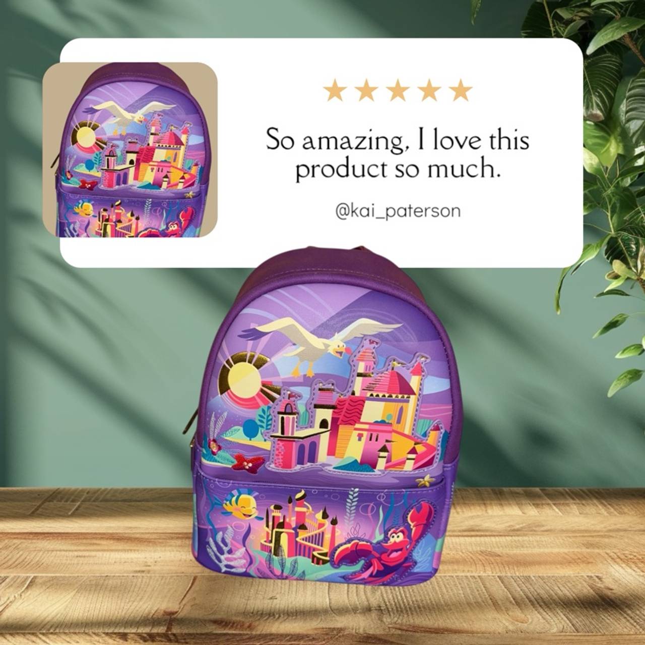 Loungefly Disney Little Mermaid Ariel Castle Mini Backpack