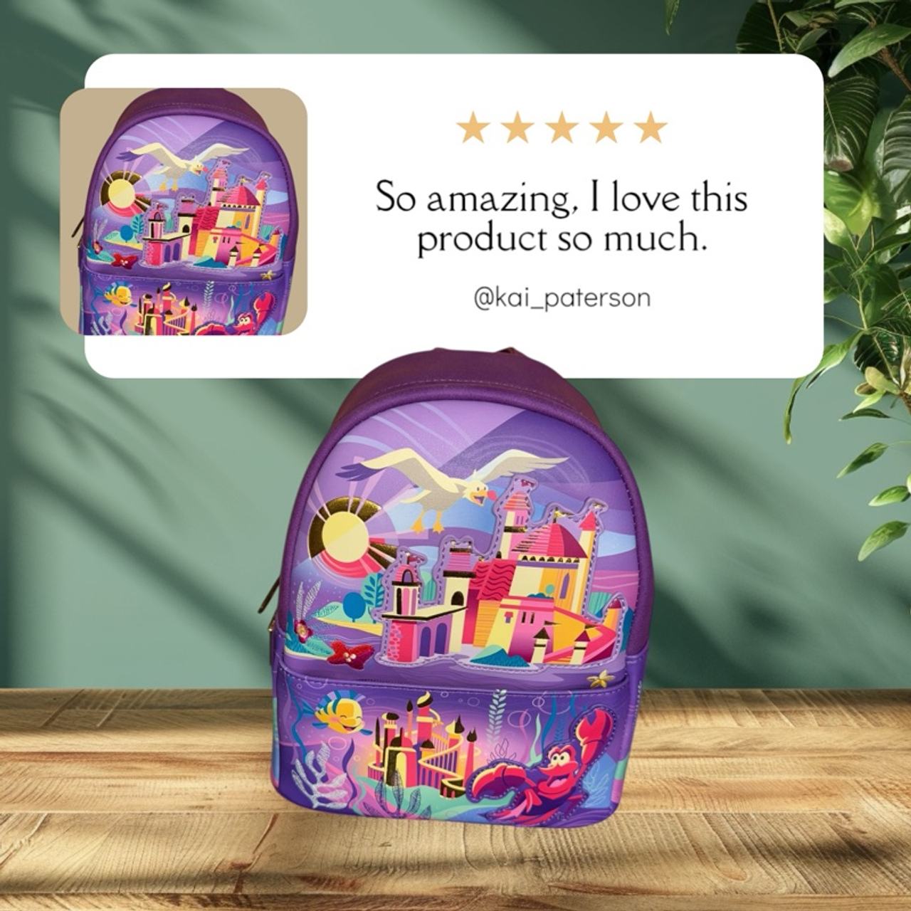 Loungefly Disney Little Mermaid Ariel Castle Mini Backpack