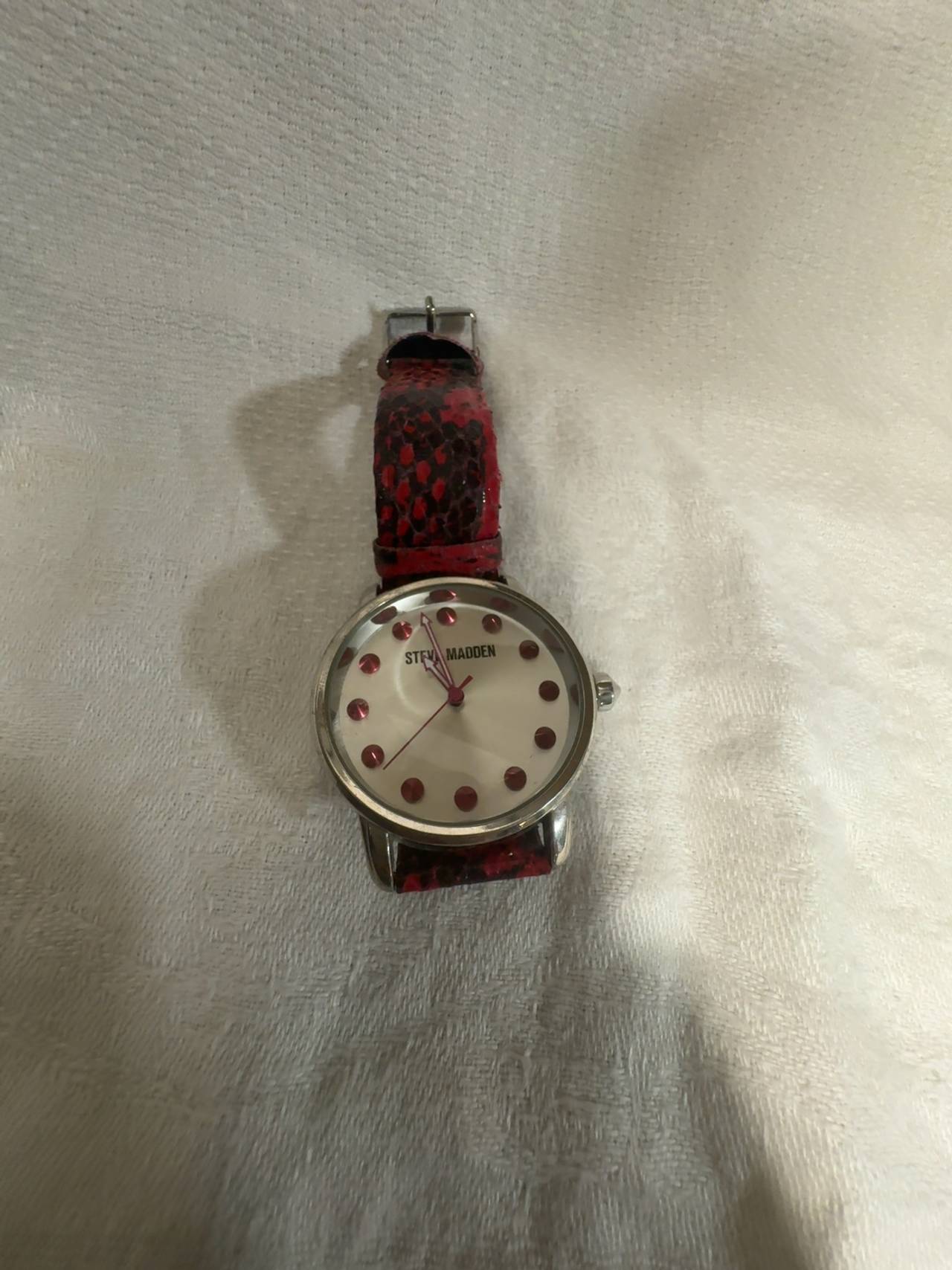 Steve Madden Rhinestone Silver-tone Watch