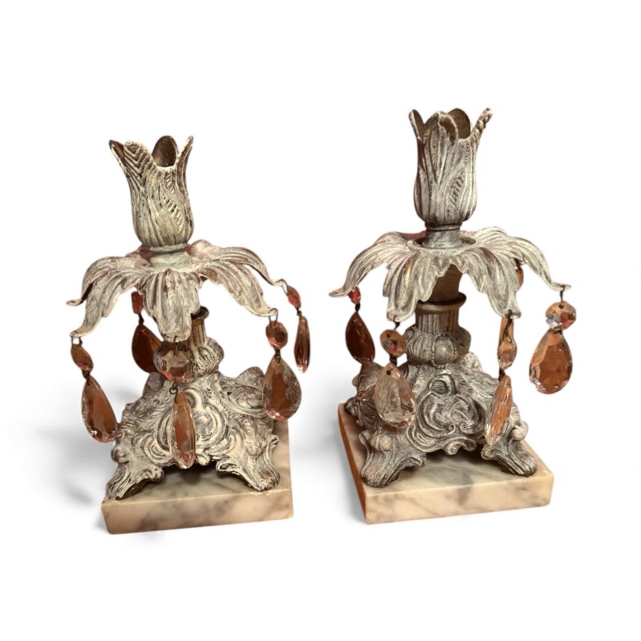 Vintage Hollywood Regency Candle Holder Set