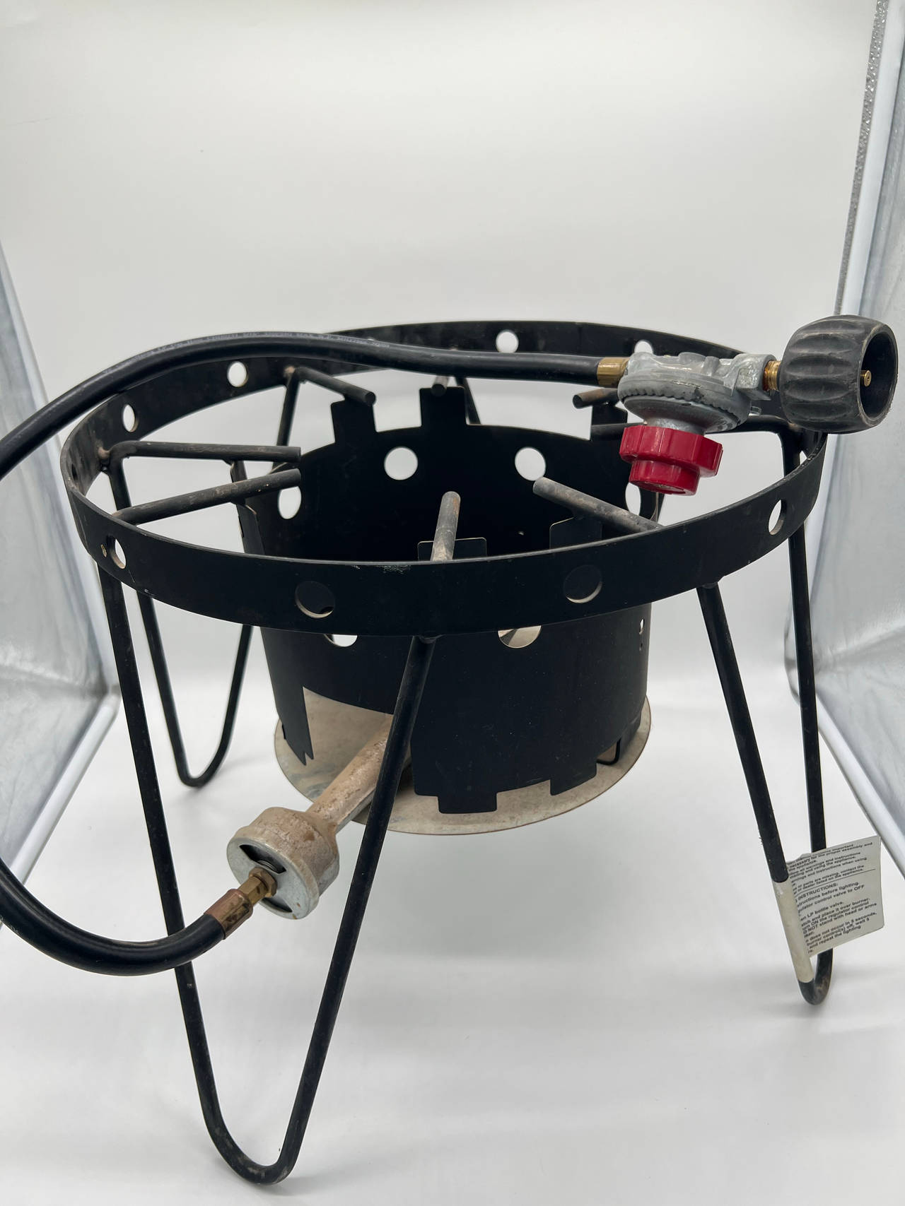 Outdoor Propane Single Burner Cooker Stand Fryer Seafood Boil w/ Hose Regulator