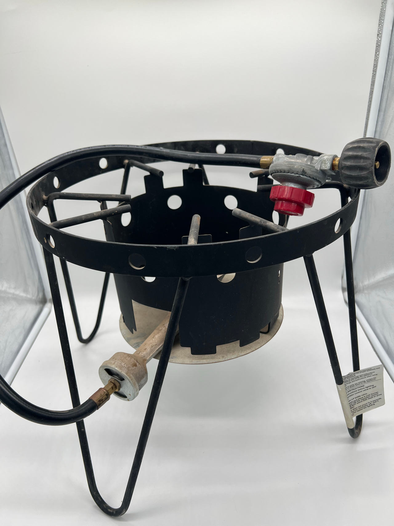 Outdoor Propane Single Burner Cooker Stand Fryer Seafood Boil w/ Hose Regulator
