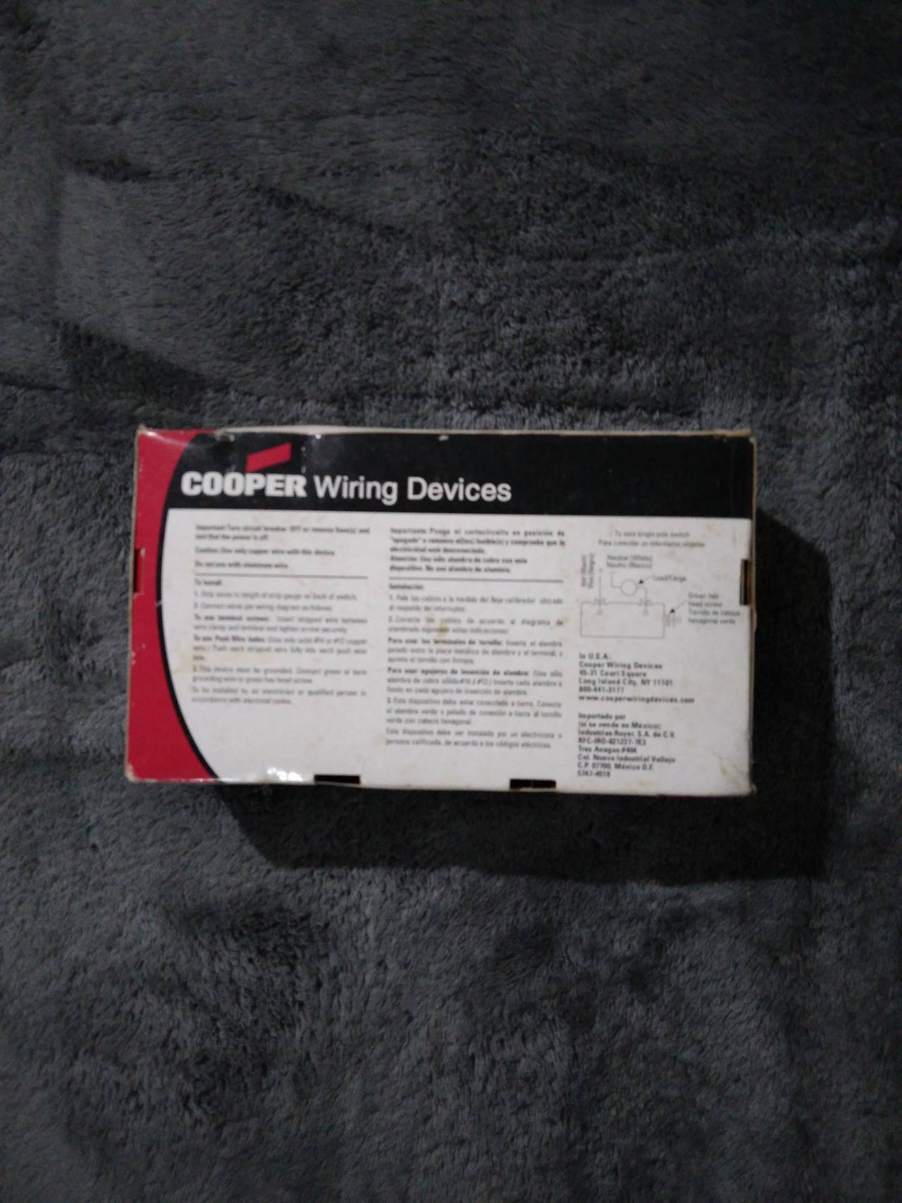 Cooper Wiring Devices Decorator Single Pole Switch