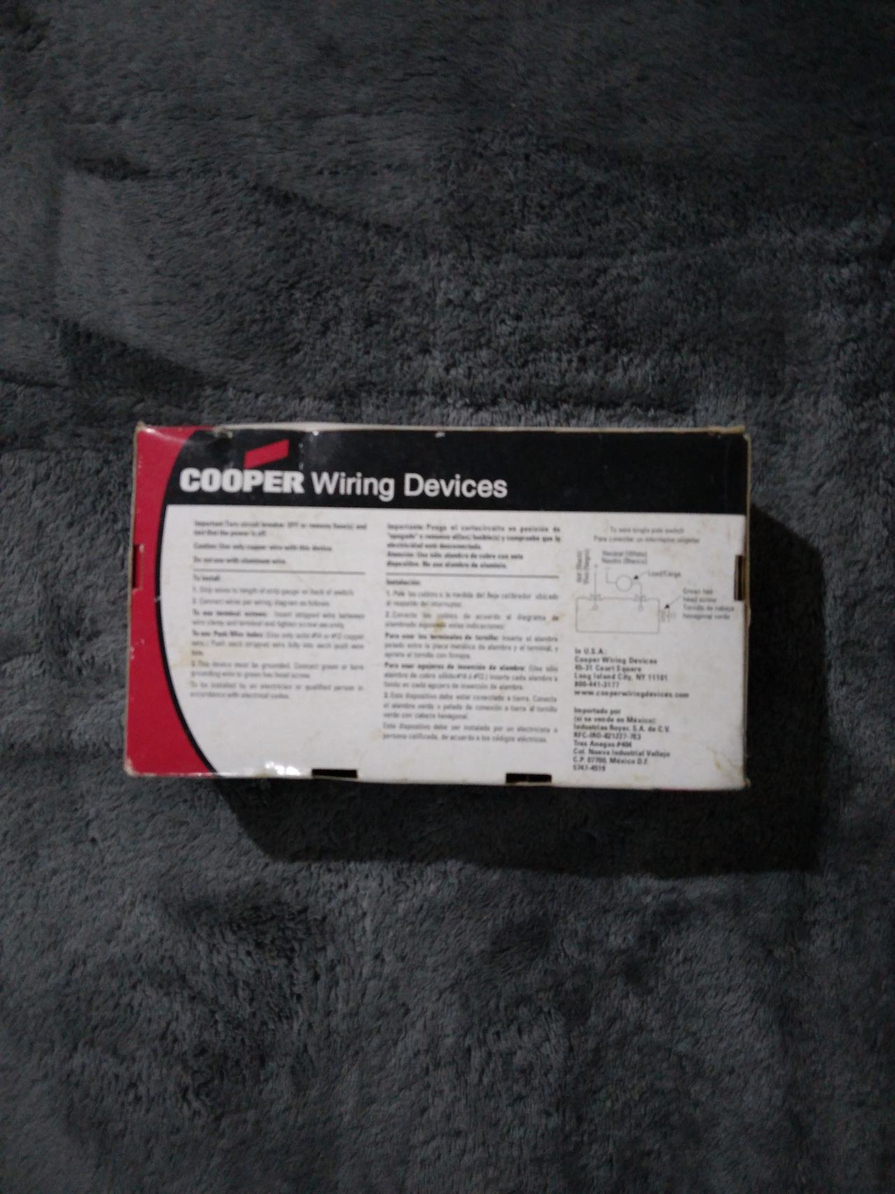 Cooper Wiring Devices Decorator Single Pole Switch
