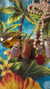 Vintage Gemstone Pendant and Pearl Necklace Collection 2 sterling silver - Image 6