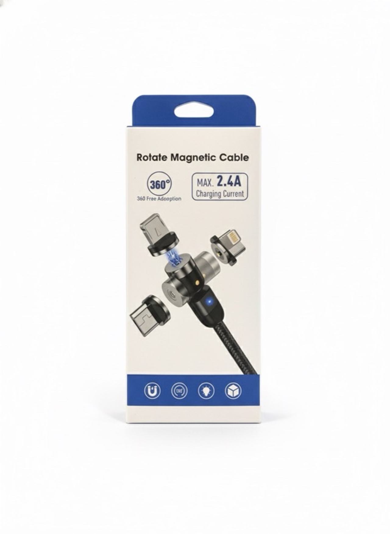 Generic 540° Rotating Magnetic 3-in-1 Charging Cable