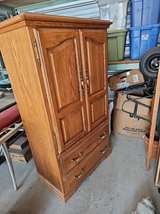 Traditional Oak Wood Armoire Wardrobe - Image 2