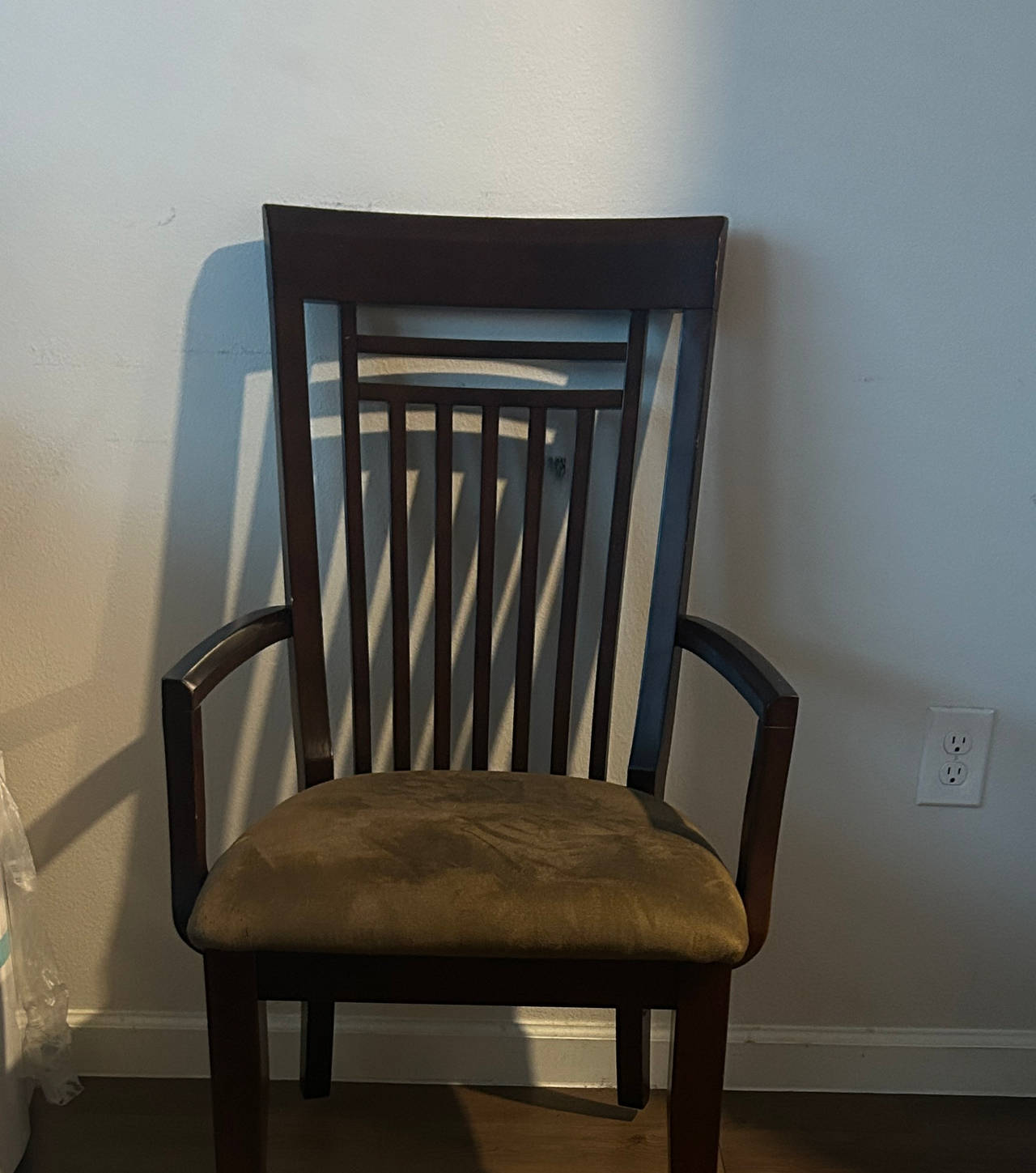 Mission Style Wooden Dining Armchair with Padded Seat