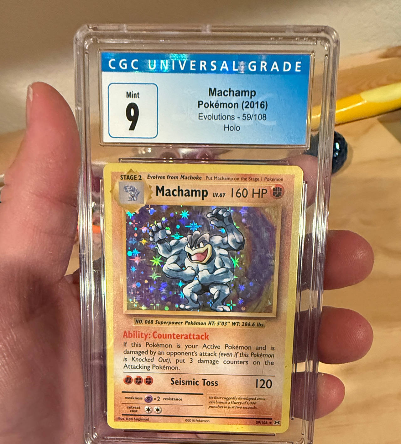 2016 Pokémon XY Evolutions Machamp Holo #59/108 CGC 9 Mint
